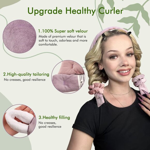 Heatless Hair Curler,Heatless Curling Rod Headband,No Heat Curling Headband,Hair - Picture 4 of 16